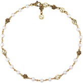 Thumbnail for your product : Gucci Interlocking G flower pearl necklace