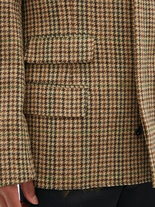 Maison Margiela Concealed Double-breasted Houndstooth Wool Jacket - Brown