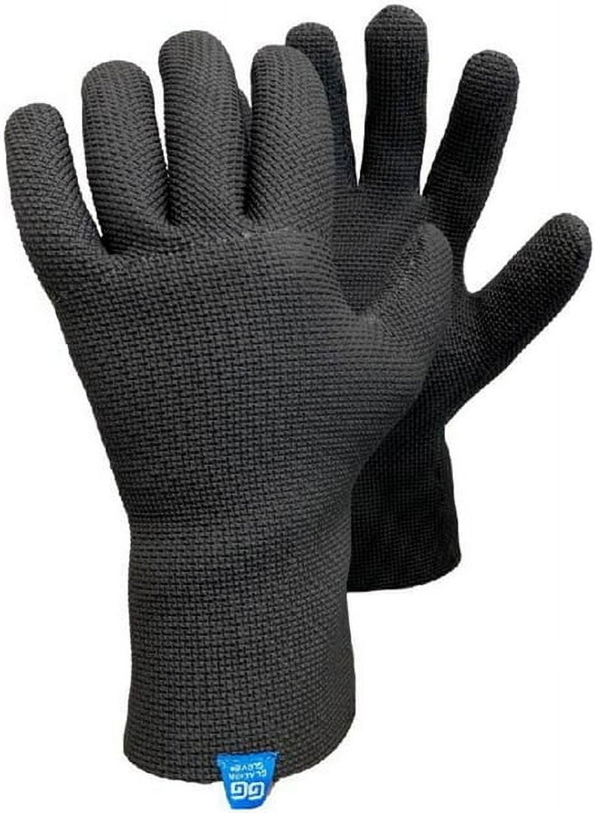 Glacier Glove Ice Bay Unisex Waterproof 2MM Fleece Lined Techline Neoprene Fishing Gloves, Black M
