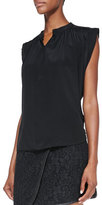 Thumbnail for your product : Rebecca Taylor Cap-Sleeve Relaxed Crinkled Top