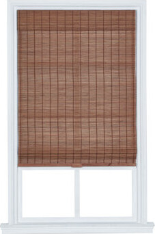 Home Basics Bria Cordless Bamboo Semi-Sheer Pecan Roman Shade