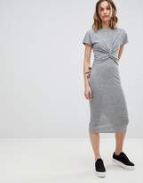 Thumbnail for your product : AllSaints Striped Midi Dress with Knot Front