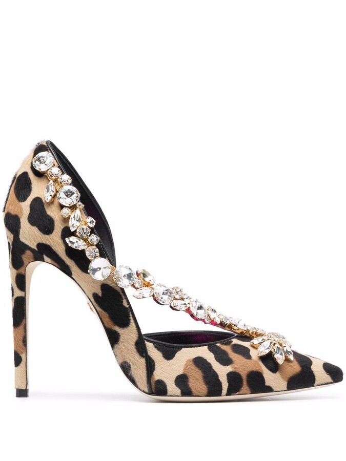 leopard print pointed heels