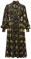 Thumbnail for your product : Emilia Wickstead Anatola Floral-print Crepe Midi Dress - Black Yellow