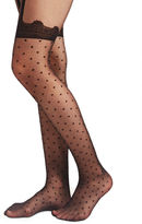 Thumbnail for your product : Wet Seal Polka Dot Faux Garter Tights