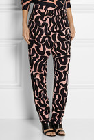 Thumbnail for your product : Issa Ivy printed satin-jersey tapered pants