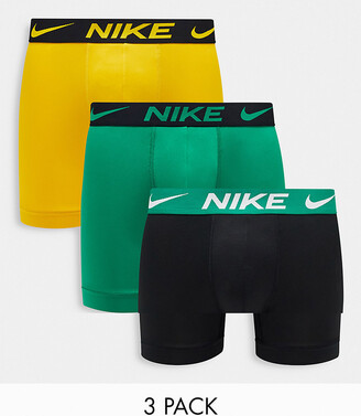 Nike Dri-FIT Essential Micro 3 pack boxer briefs in green/yellow/black -  ShopStyle