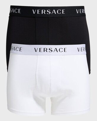 Versace Two-Pack Greca Border Long Boxer Trunks - Bergdorf Goodman