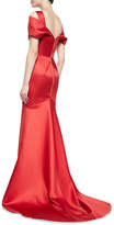 Thumbnail for your product : Roland Mouret Cinnabar Satin Off-Shoulder Gown