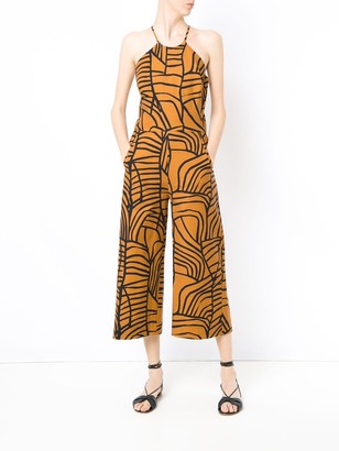 Andrea Marques Wide Leg Cropped Jumpsuit