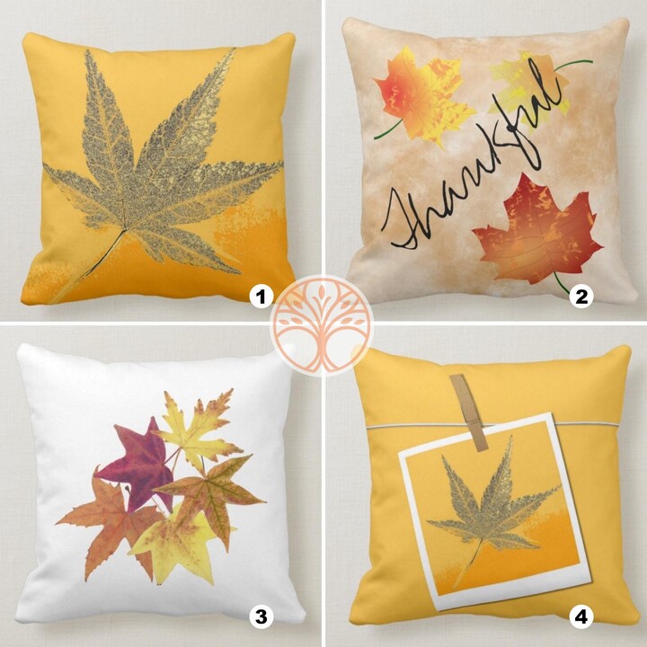 Etsy Fall Trend Pillow Cover|Autumn Cushion Case|Orange Yellow Leaves Throw Pillow|Decorative Home Decor|Housewarming Thankful Print Top