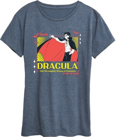 Universal Women'sUniversalAnimeDraculaShortSleeveGraphicT-Shirt-HeatherBlue-3X