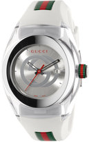 Thumbnail for your product : Gucci Sync Unisex Swiss White Striped Rubber Strap Watch 36mm YA137302