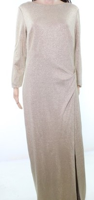 Lauren Ralph Lauren Gold Women's Size 12 Shimmer Slit Ball Gown
