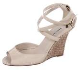 Thumbnail for your product : Manolo Blahnik Leather Wedge Sandals