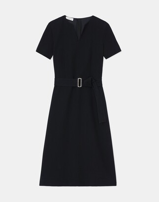 Lafayette 148 New York Finesse Crepe Belted A Line Dress