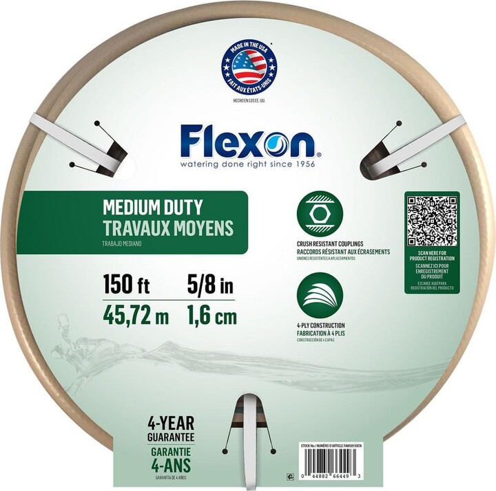 Flexon 5/8 in. Dia x 150 ft. Medium Duty Water Hose
