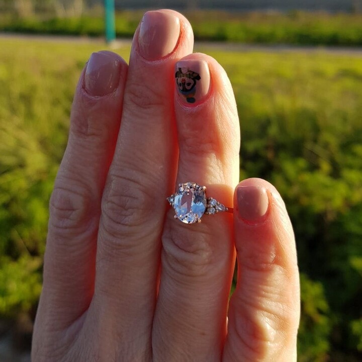 Etsy Moissanite Engagement Ring Diamond 10x8 Oval 3 Carat Accent