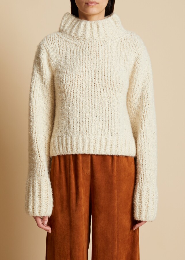 KHAITE The Lima Sweater in Ivory - ShopStyle
