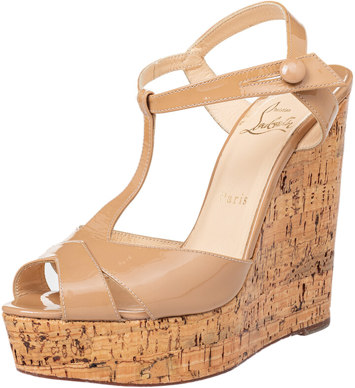 cork heel wedge sandals