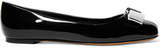 Thumbnail for your product : Ferragamo Varina Bow-embellished Two-tone Patent-leather Ballet Flats