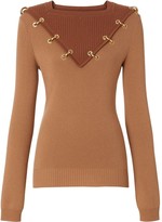 Thumbnail for your product : Burberry Ring-Pierced Two-Tone Wool Cashmere Sweater