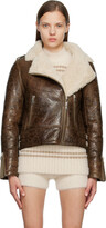 Brown Vintage Shearling Leather Jacke 
