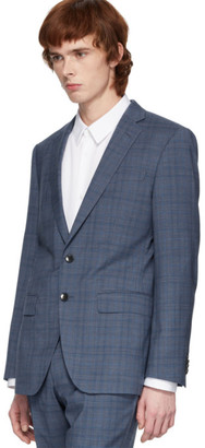 HUGO BOSS Blue Check Stretch Tailoring Suit