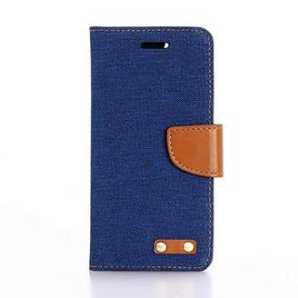 BTJP iPhone 7 beautiful Case, Canvas Diary New Design [Denim Material] Wallet Case [ID Credit Card and Cash Slots] with Stand Flip Cover for Apple iPhone 7 (4.7")