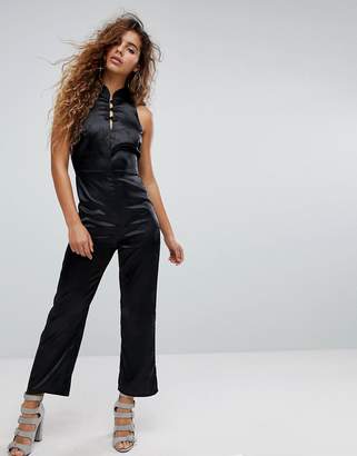 Fashion Union High Neck Jumpsuit With High Neck And Button Detail