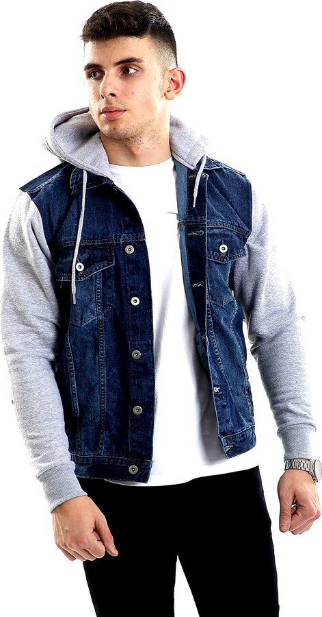 denim jacket hoodie men