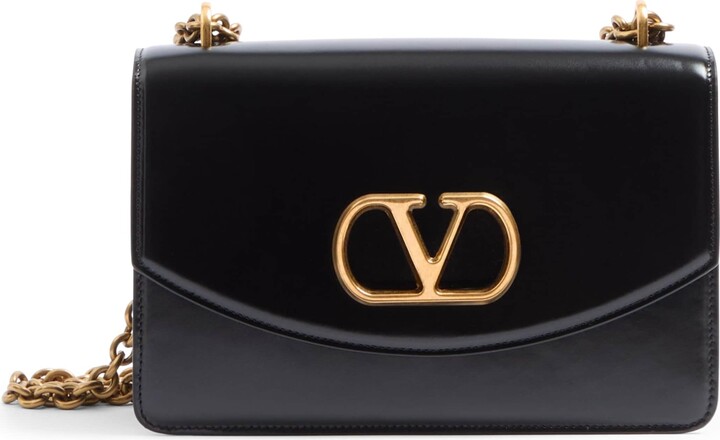 Valentino Garavani Calf Leather Vain Shoulder Bag