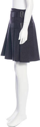 Burberry Pleated Wool Skirt