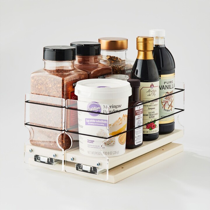 Vertical Spice 2 Drawer Clear Spice Rack Organizer with a Full