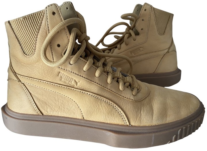 Puma Beige Leather Boots - ShopStyle