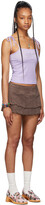 Thumbnail for your product : I'm Sorry by Petra Collins SSENSE Exclusive Brown Ruffled Dancer Miniskirt