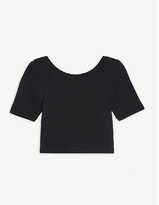 Thumbnail for your product : LES COYOTES DE PARIS Madelyn ribbed nylon crop top 8-18 years