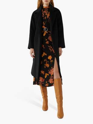 Warehouse Textured Belted Wrap Coat