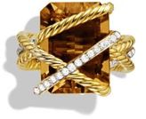 Thumbnail for your product : David Yurman Cable Wrap Ring with Diamonds in Gold