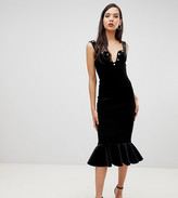 asos design fringe mesh strappy midi bodycon dress