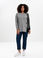 Thumbnail for your product : Evans Grey Button Detail Jumper