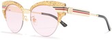 Thumbnail for your product : Gucci 53mm Shaded Stripe Cat Eye Sunglasses