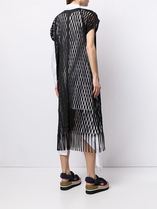 Issey Miyake Long Cut-Out Pleated Jacket