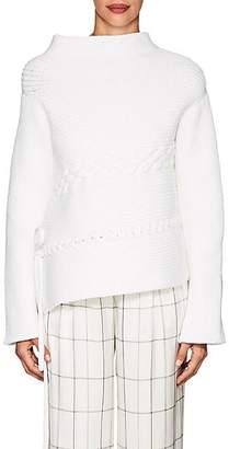 The Row Women's Alys Cotton-Blend Asymmetric Sweater - White