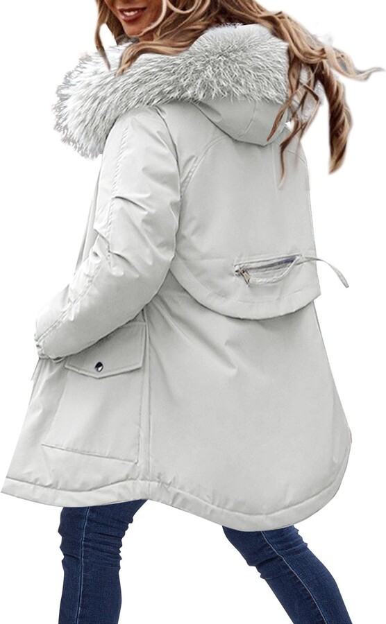 Celucke Women's Winter Warm Jackets Coats Women Plus Size Daily Winter Coat  Lapel Collar Long Sleeve Jacket Vintage Thicken Coat Jacket Warm Hooded  Thick Padded Outerwear plus Size Women Swimsuit Tops -