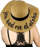 Thumbnail for your product : C.C Women's Paper Weaved Crushable Beach Embroidered Quote Floppy Brim Sun Hat