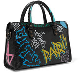 Thumbnail for your product : Balenciaga Classic City Printed Textured-leather Tote - Black