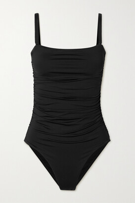 BONDI BORN Raya Ruched Swimsuit - Black