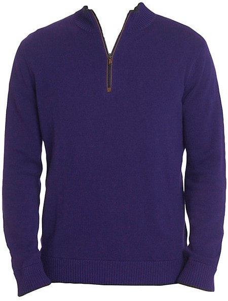 purple quarter zip sweater