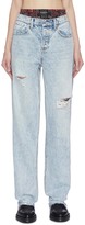 Thumbnail for your product : Alexander Wang 'Rival' bandana print underlayer distressed jeans